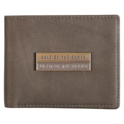 Image of Wallet Leather Gray Salt of the Earth Badge