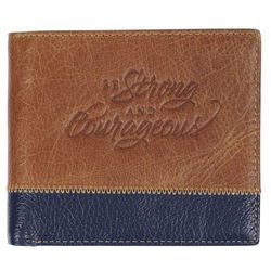 Image of Wallet Leather Two-tone Be Strong & Couragous Josh. 1:9