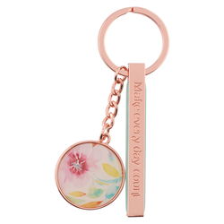 Image of Keyring in Tin Pink Daisies Every Day
