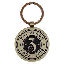 Image of Proverbs 3:5 Brass Metal Keychain