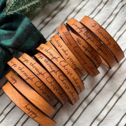 Image of Religious Scripture Thin Leather Bracelet (Assorted) || SOLD INDIVIDUALLY