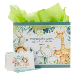 Image of Forest Animals Large Landscape Gift Bag with Card Set