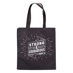 Image of Tote Black Strong & Courageous Josh. 1:9