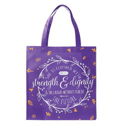 Image of Tote Purple Strength & Dignity Prov. 31:25