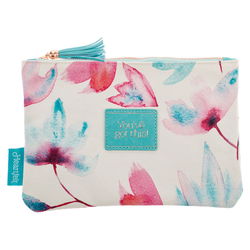 Image of Zipped Pouch Canvas Pink Petals Got This