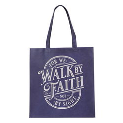 Image of Tote Navy Walk by Faith 2 Cor. 5:7