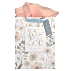 Image of Be Still and Know Peach Meadow Large Gift Bag – Psalm 46:10