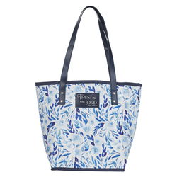 Image of Tote Bag Blue Floral Trust Prov. 3:5