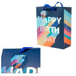 Image of Large Gift Bag, Navy  Bday