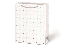 Image of Quilted Jumbo Gift Bag ,  White Embossed