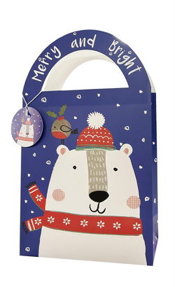 Image of Paper T. Xmas Diecut Gift Bag, Large, +tag