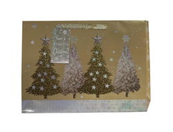 Image of Paper T. Xmas DLX Gift Bag, Chrismas  Trees, Jumbo, 16.5×12.2×4.7′