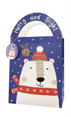 Image of Paper T. Xmas Diecut Gift Bag, Medium, +tag