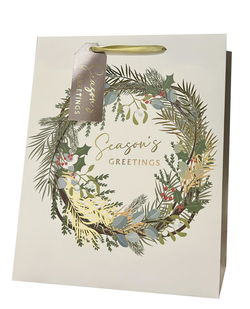 Image of Paper T. Xmas DLX Gift Bag, Jumbo,  Hot Stamp, j-hook+ tag