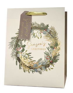 Image of Paper T. Xmas DLX Gift Bag, Large,  Hot Stamp, j-hook+ tag