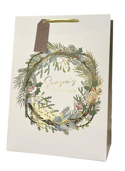 Image of Paper T. Xmas DLX Gift Bag, Medium,  Hot Stamp, j-hook+ tag