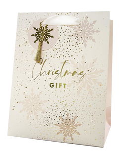Image of Paper T. Xmas DLX Gift Bag, Medium,  Hot Stamp, j-hook+tag+tasse