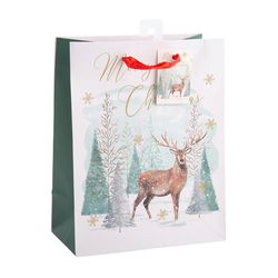 Image of Paper T. Xmas Gift Bag, Medium,  Matte, j-hook + tag