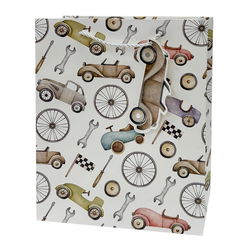 Image of Gift Bag, Medium, Vintage Cars, Matte