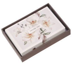 Image of Boxed Cards Thank You White Floral