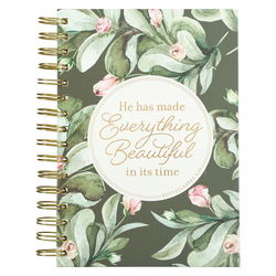 Image of Everything Beautiful Green Wreath Wirebound Journal
