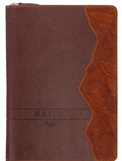 Image of Journal Classic Zip Brown Faith Mountains Matt. 17:20