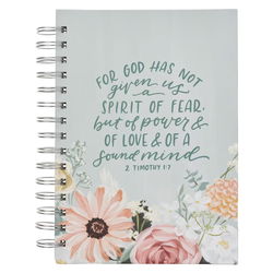 Image of Journal Spiral-bound Blue Floral For God Has Not Given Us A Spirit of Fear 1 Tim