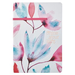 Image of Journal Flexcover w/Elastic Pink Petals Shine Your Light