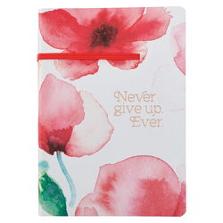 Image of Journal Flexcover w/Elastic Coral Poppies Never Give Up