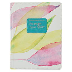Image of Journal Handy Faux Leather Citrus Leaves Courage Dear Heart