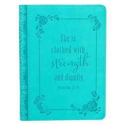 Image of Journal Handy Teal Strength & Dignity Prov. 31:25