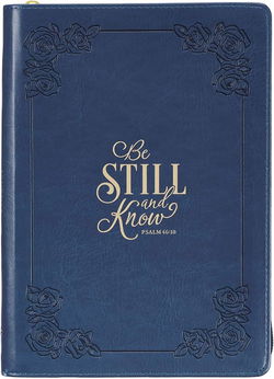 Image of Journal Classic Zip Navy Be Still Ps. 46:10