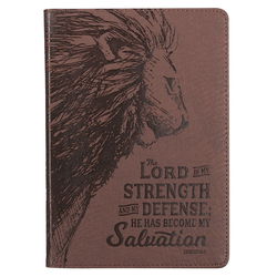 Image of Journal Classic Brown My Strength & My Defense Exodus 15:2