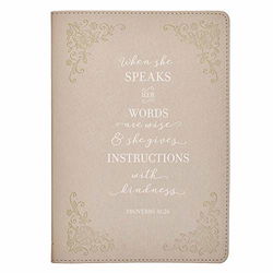 Image of Journal Classic Taupe When She Speaks Prov. 31:26