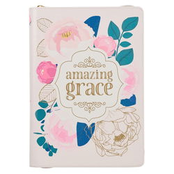 Image of Journal Classic Zip Pink Floral Printed Amazing Grace