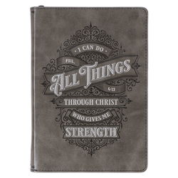 Image of Journal Classic Zip Gray I Can Do All Things Phil. 4:13
