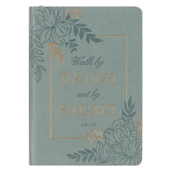 Image of Journal Classic Zip Teal Walk by Faith 2 Cor. 5:7