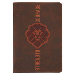Image of Journal Classic Brown Lion Strength & Courage Josh. 1:9