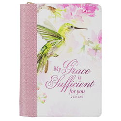 Image of Journal Classic Zip Pink My Grace 2 Cor. 12:9