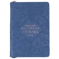 Image of Journal Classic Zip Blue The Lord Will Guide Isa. 58:11