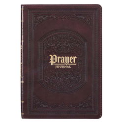 Image of Prompted Faux Leather Prayer Journal Dark Brown The Lord’s Prayer