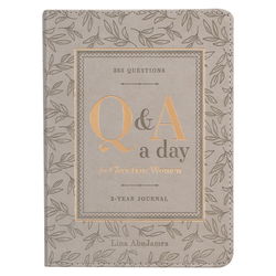 Image of Prompted Faux Leather 3-Year Q & A Journal Taupe