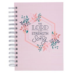 Image of Journal Wirebound Pink Leaves The Lord is My Strength Ps. 118:14