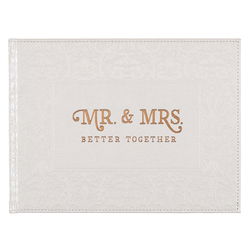 Image of Guest Book White/Gold Mr. & Mrs. Better Together
