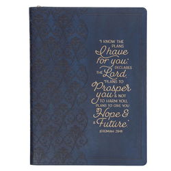 Image of Padfolio Navy I Know the Plans Jer. 29:11