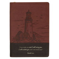 Image of Journal Classic Zip Two-tone Brown I Will Carry You Isa. 46:4