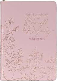 Image of Journal Classic Zip Pink Strength & Dignity Prov. 31:25