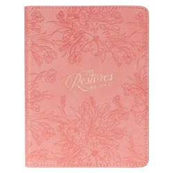 Image of Journal Handy Pink He Restores My Soul Ps. 23:3