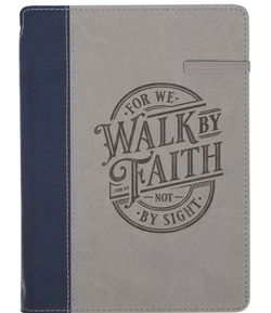 Image of Journal Classic w/Elastic & Pen Holder Walk By Faith 2 Cor. 5:7