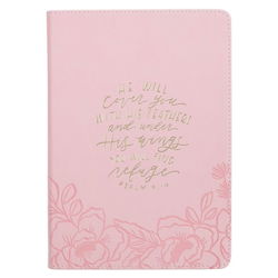 Image of Journal Classic Zip Pink He Will Cover You Ps. 91:4